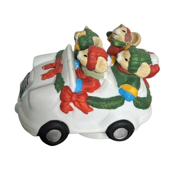 House of Lloyd Christmas Around the World Good Cheer Mice Ride Car Music Box - Picture 4 of 8
